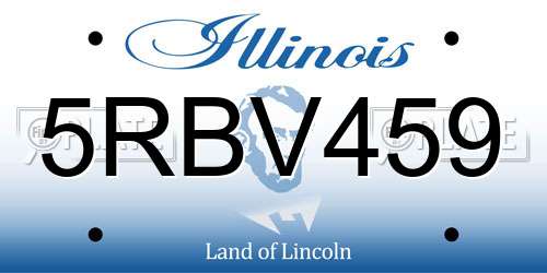 5RBV459 Illinois License Plate