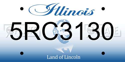 5RC3130 Illinois License Plate