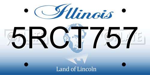 5RCT757 Illinois License Plate