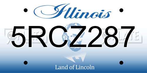 5RCZ287 Illinois License Plate