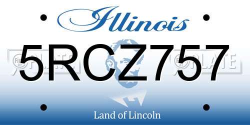 5RCZ757 Illinois License Plate
