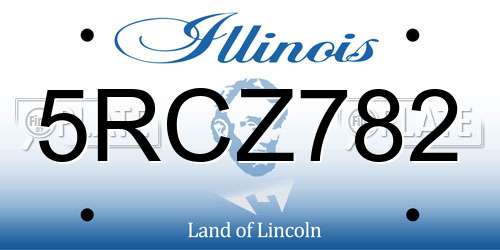 5RCZ782 Illinois License Plate