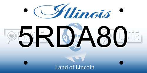 5RDA80 Illinois License Plate