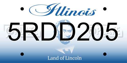5RDD205 Illinois License Plate