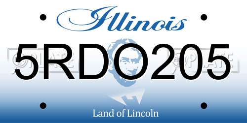 5RDO205 Illinois License Plate