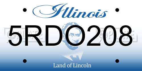 5RDO208 Illinois License Plate