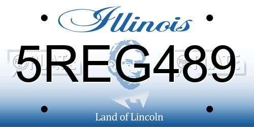 5REG489 Illinois License Plate