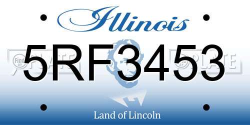 5RF3453 Illinois License Plate