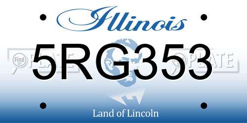 5RG353 Illinois License Plate