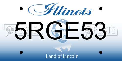 5RGE53 Illinois License Plate