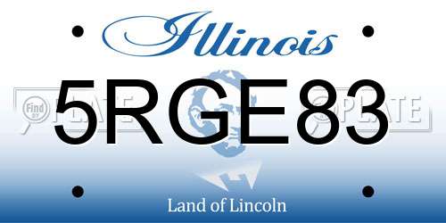 5RGE83 Illinois License Plate