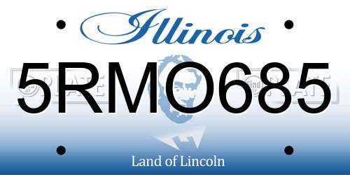 5RMO685 Illinois License Plate