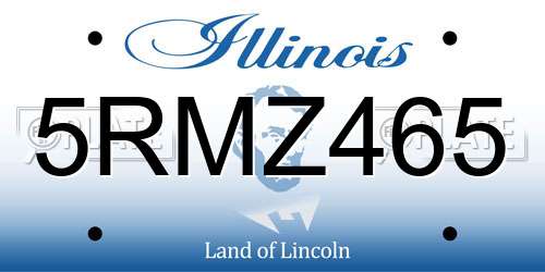 5RMZ465 Illinois License Plate