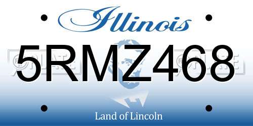 5RMZ468 Illinois License Plate