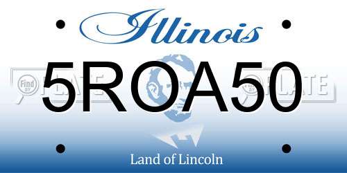 5ROA50 Illinois License Plate