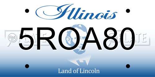 5ROA80 Illinois License Plate