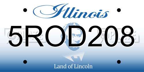 5ROD208 Illinois License Plate