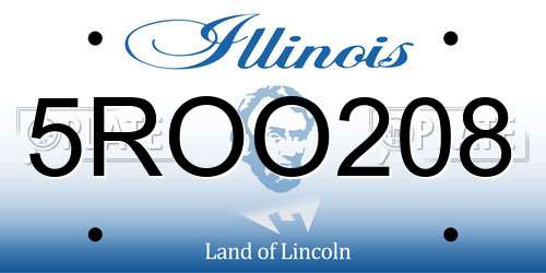 5ROO208 Illinois License Plate