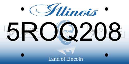 5ROQ208 Illinois License Plate