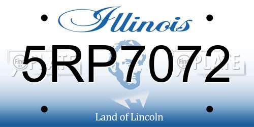 5RP7072 Illinois License Plate