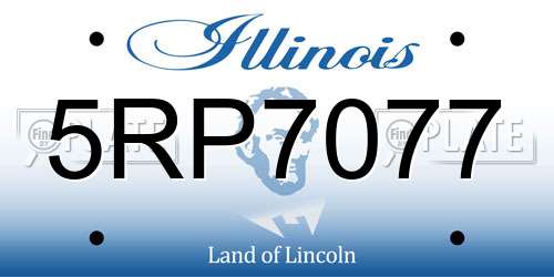 5RP7077 Illinois License Plate