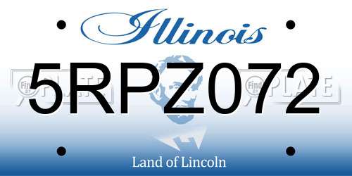 5RPZ072 Illinois License Plate