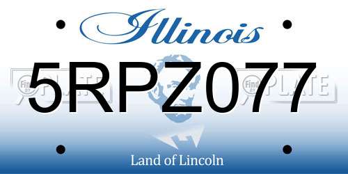5RPZ077 Illinois License Plate