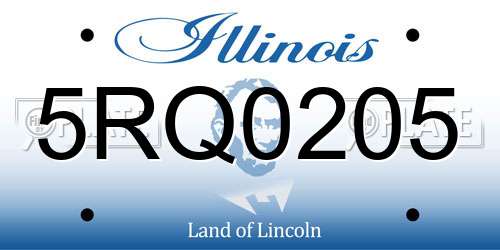5RQ0205 Illinois License Plate