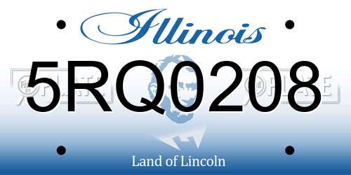 5RQ0208 Illinois License Plate