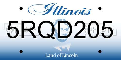 5RQD205 Illinois License Plate