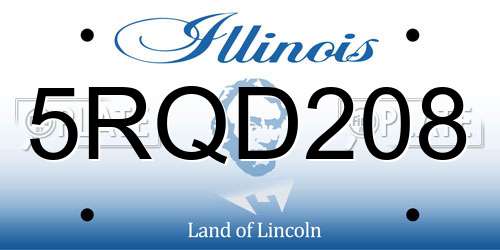 5RQD208 Illinois License Plate