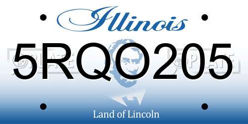 5RQO205 Illinois License Plate