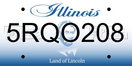 5RQO208 Illinois License Plate