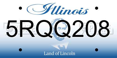 5RQQ208 Illinois License Plate
