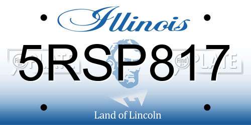 5RSP817 Illinois License Plate