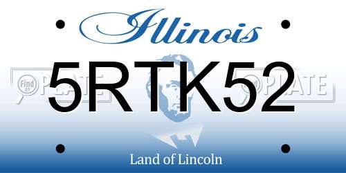 5RTK52 Illinois License Plate