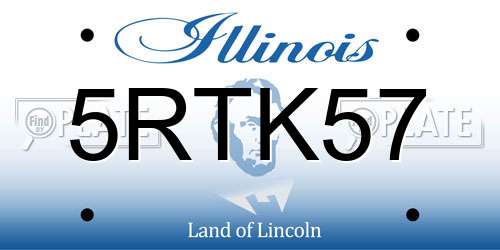 5RTK57 Illinois License Plate