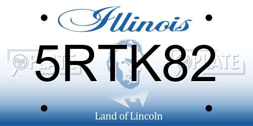 5RTK82 Illinois License Plate