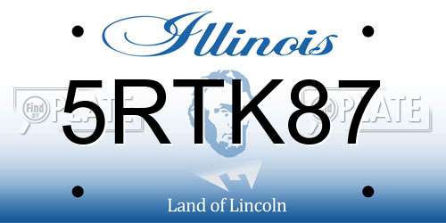 5RTK87 Illinois License Plate