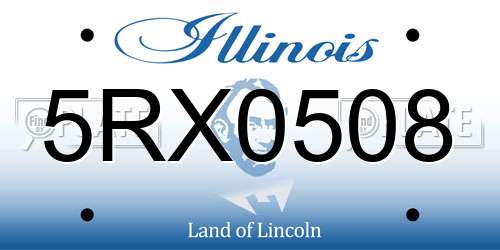 5RX0508 Illinois License Plate