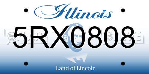5RX0808 Illinois License Plate