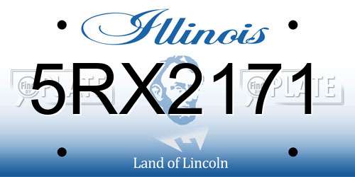 5RX2171 Illinois License Plate