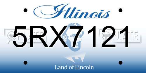 5RX7121 Illinois License Plate