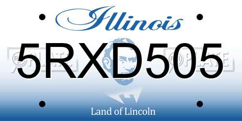 5RXD505 Illinois License Plate