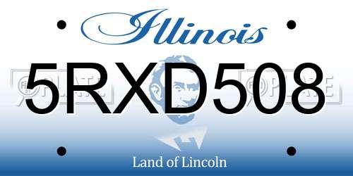 5RXD508 Illinois License Plate