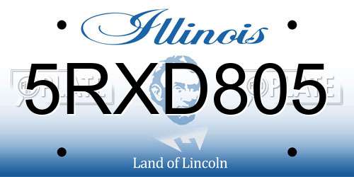 5RXD805 Illinois License Plate