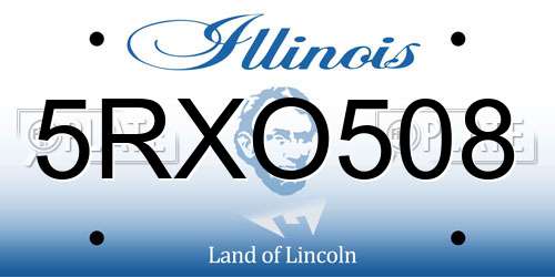5RXO508 Illinois License Plate