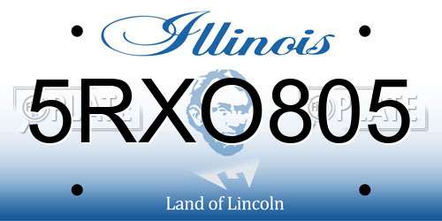 5RXO805 Illinois License Plate