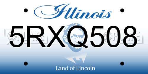 5RXQ508 Illinois License Plate