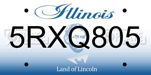 5RXQ805 Illinois License Plate